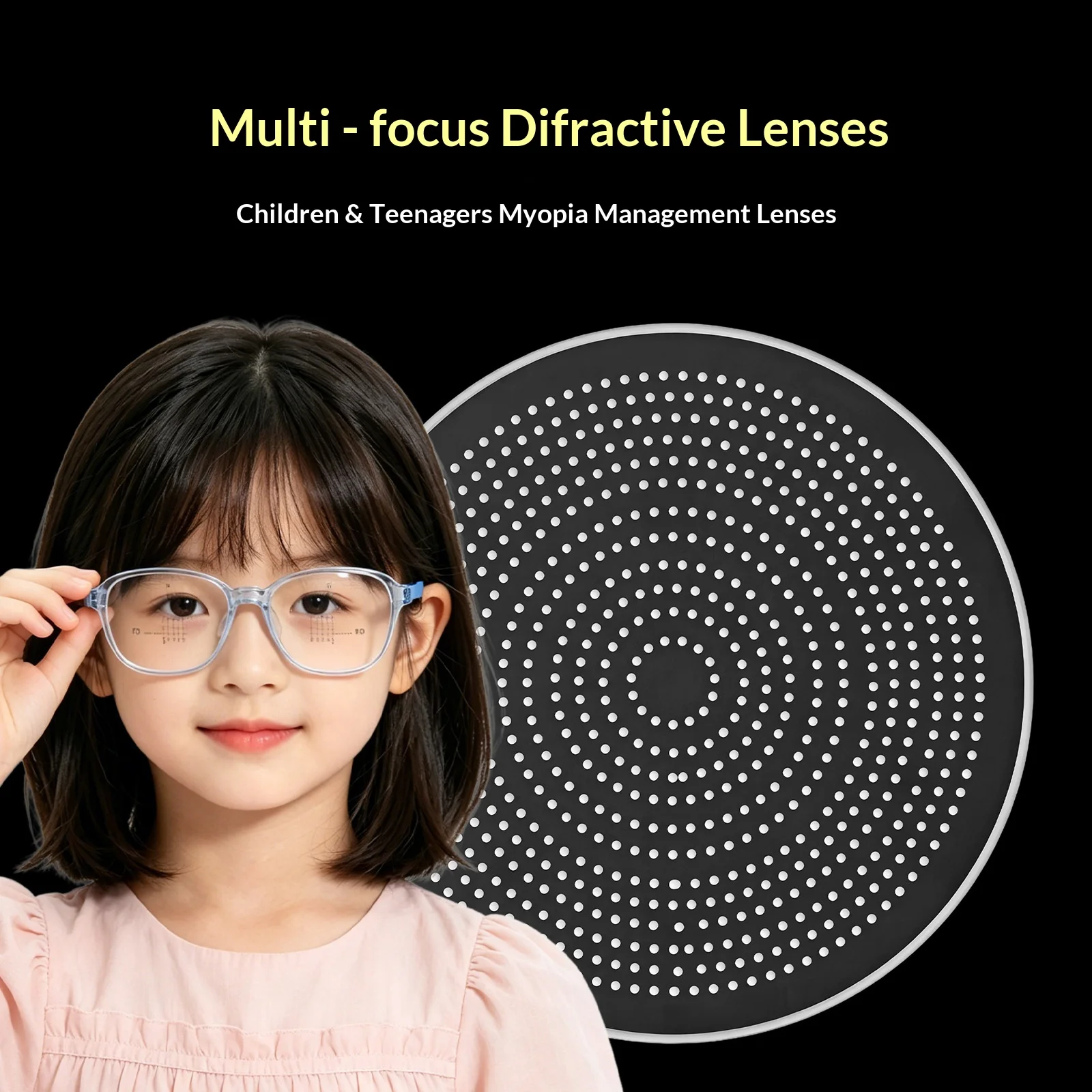 1.56 1.611.67 Prescription Optical Lenses Children Myopia Prevention Control Multi-point Focus Lenses High-definition Boys Girls