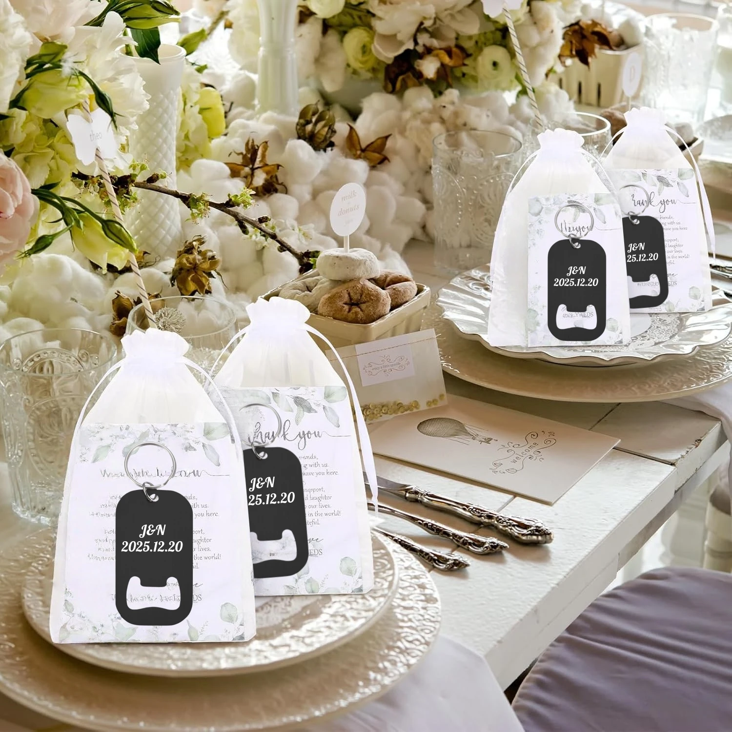 20-50PCS Personalized Bottle Opener Key Chain Engraved Portable Opener Keyring For Party Birthday favors Wedding Thank You Gifts