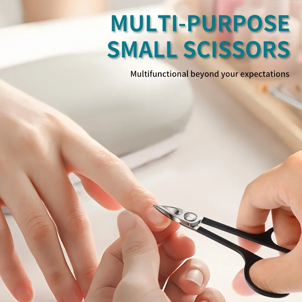 ‌Stainless Steel Nail Scissors Sharp Edge Cuticle Trimmer Durable Manicure Tool‌