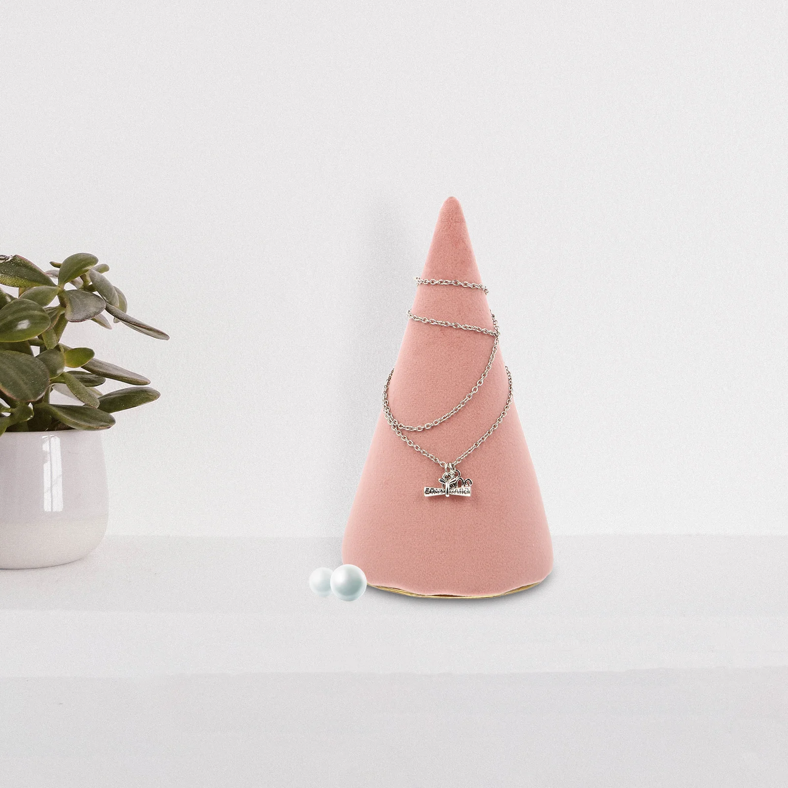 1Pcs Premium Material Circular Cone Shape Jewelry Holder Earring Necklace Organizer Eye-Catching Store Decoration