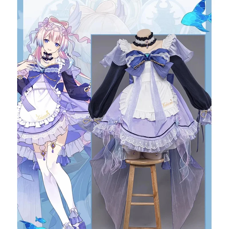 【Wetrose】In Stock Kokomi Maid Cosplay Costume Genshin Impact Artist's Exclusive Fanart Sangonomiya Dress Set Wig Halloween Xmas