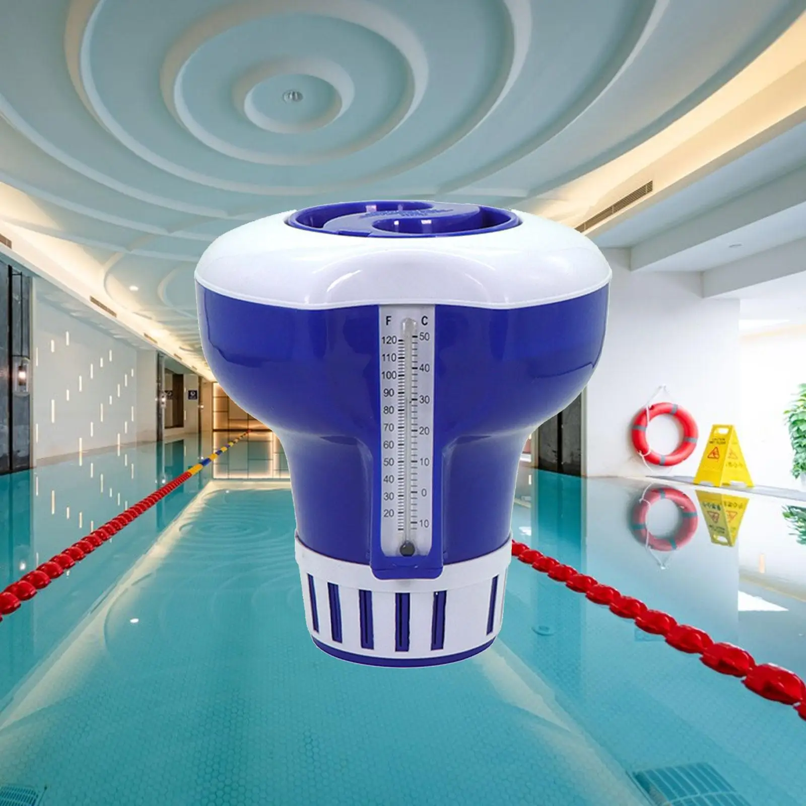 Pool Chlorine Floater Swimming Pool Floating Supplies Pool Clarifiers with Thermometer for Chlorine Hot Spring Pools view 2