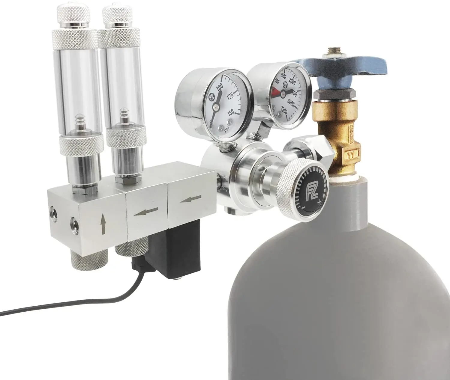 Dual Stage CO2 Regulator Adjustable Output Pressure with DC Solenoid and Integrated High Precision Needle Valve·New Popularity