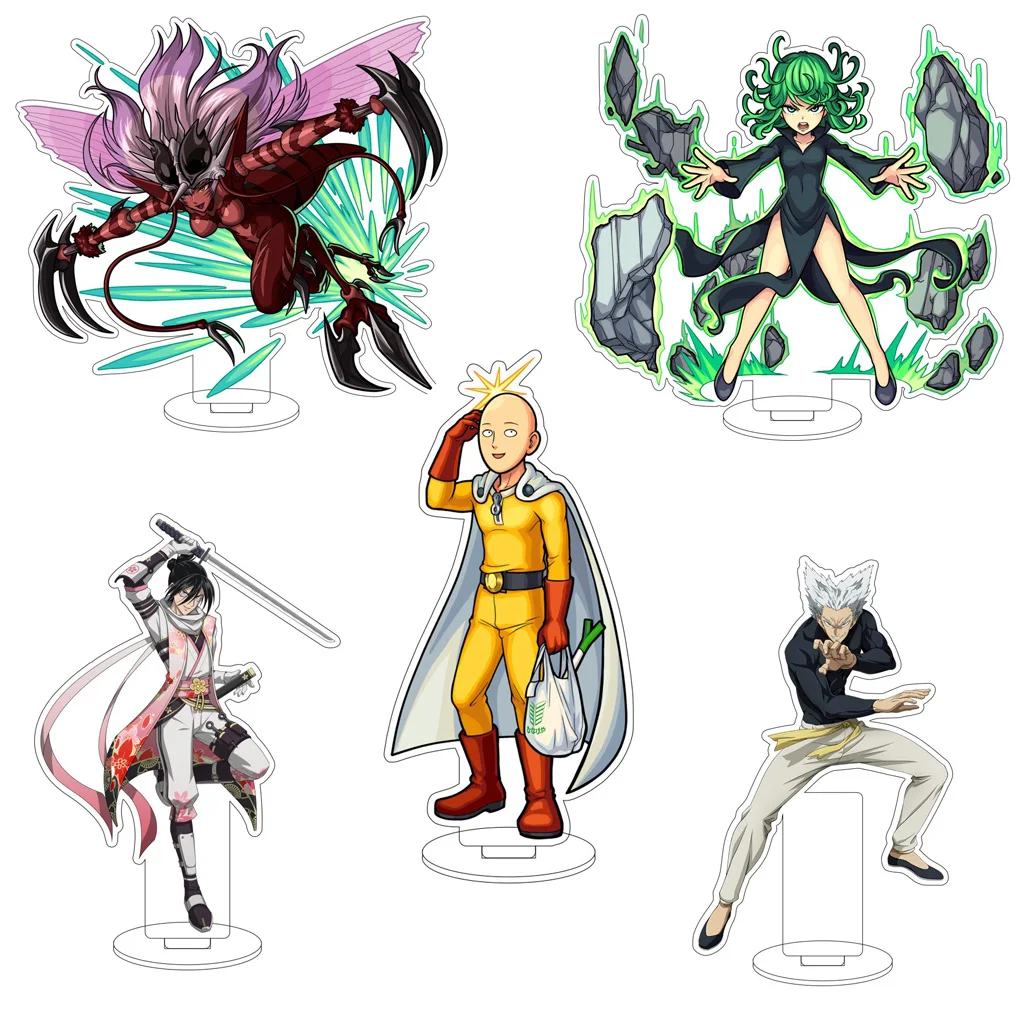 

16CM Anime One-Punch Man Mosquito Girl Tatsumaki Genos Bongu Saitama Cos Acrylic Figure Stand Ornaments Exquisite Gifts