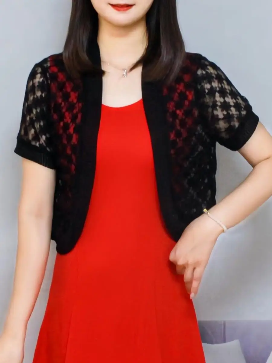 roupa-de-protecao-solar-de-manga-curta-com-renda-casaco-curto-feminino-xale-elegante-feminino-com-ombreiras-saia-combinand