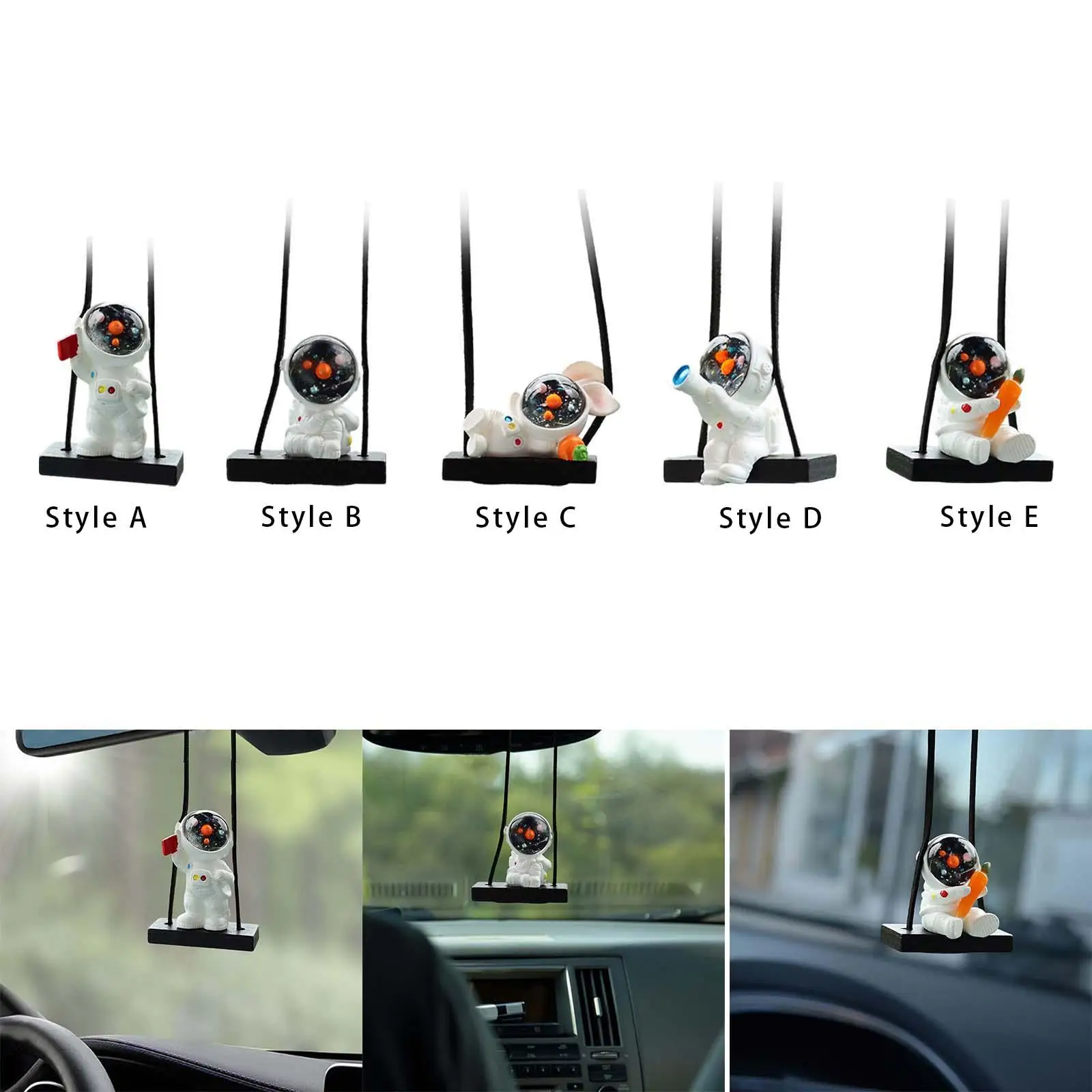Astronaut Pendant for Car, Rear View Mirror Charm ,Lovely Spaceman Car Rearview Mirror Pendant for Table Restaurants Cafes