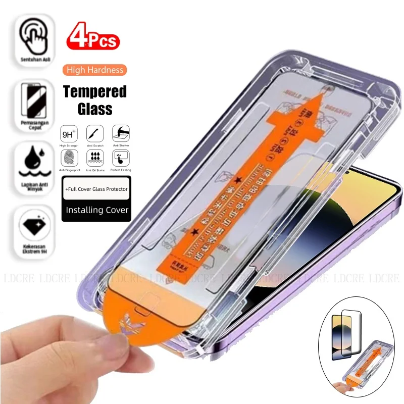 4/3/2/1 Uds para Redmi Note 14 5G vidrio Xiaomi Redmi Note 14 5G vidrio templado sin polvo pegamento completo Protector de pantalla Redmi Note 14