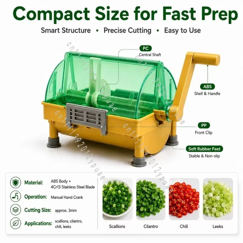 Commercial Mini Vegetable Cutter, Slicing & Shredding Tool for Scallion, Chili, Coriander and Garlic, Food Processing Equipment