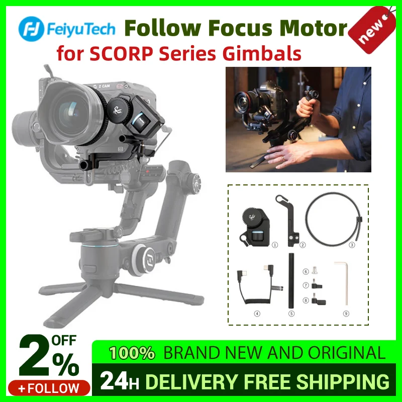 FeiyuTech Brushless Motor Follow Focus Kit Wireless Lens Control for SCORP C/SCORP 2/SCORP Mini 2 Camera Stabilizer Accessory