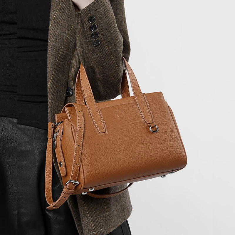 

Burminsa сумки из натуральной кожи для боулинга для женщин, 2024, роскошные дизайнерские сумки Boston Tote, рабочие женские сумки через плечо