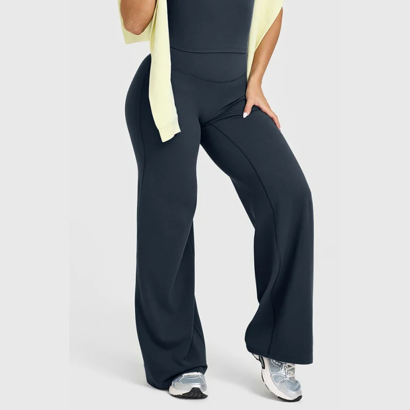 Lo Sports Straight-Leg Pant for Women Mid-Waist Yoga GYM Pants Wide-leg Fitness Clothing Versatile Casual Pilates Running Pants