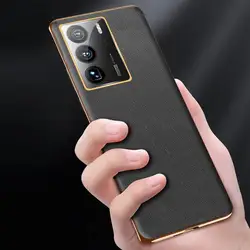 Coque For ZTE Axon 40 Ultra 5G Cross Leather Plating Shockproof Phone Case For Axon 40 Ultra A2023P Ultra Slim Phone Cover Funda