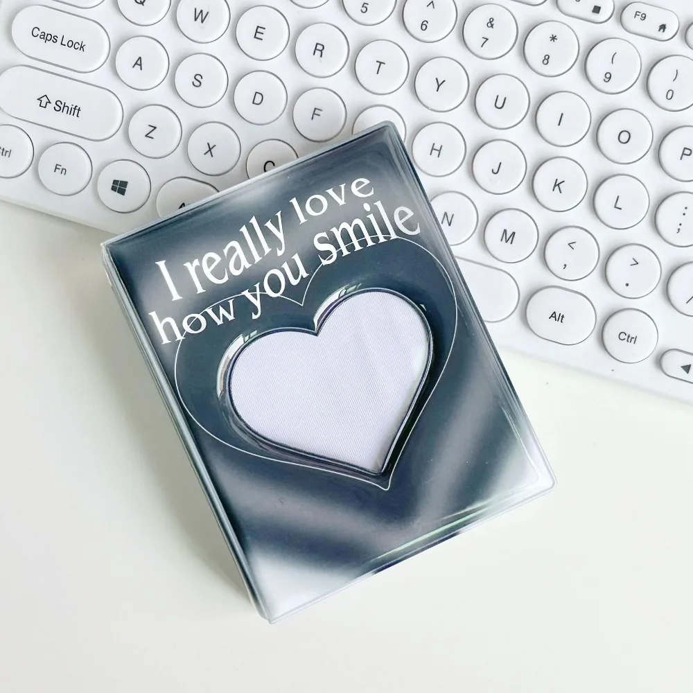 2025 المتفجرة الأصلية Ins نمط أسود وردي خافت الحب التدرج 3 "بولي كلوريد الفينيل لوحة واحدة بولارويد مروحة ألبوم بطاقة صغيرة كتاب