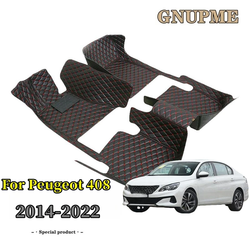 

GNUPME Custom Car Floor Mats For Peugeot 408 2014 2015 2016 2017 2018 2019 2020-2022 Years Auto Carpets Foot Coche Accessorie