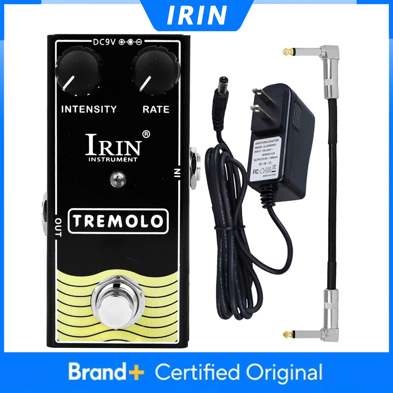 

IRIN RF-09 Electric Guitar Tremolo Effect Pedal Vintage Vibrato Effect True Bypass Pedal Metal Casing Guitar Accessories
