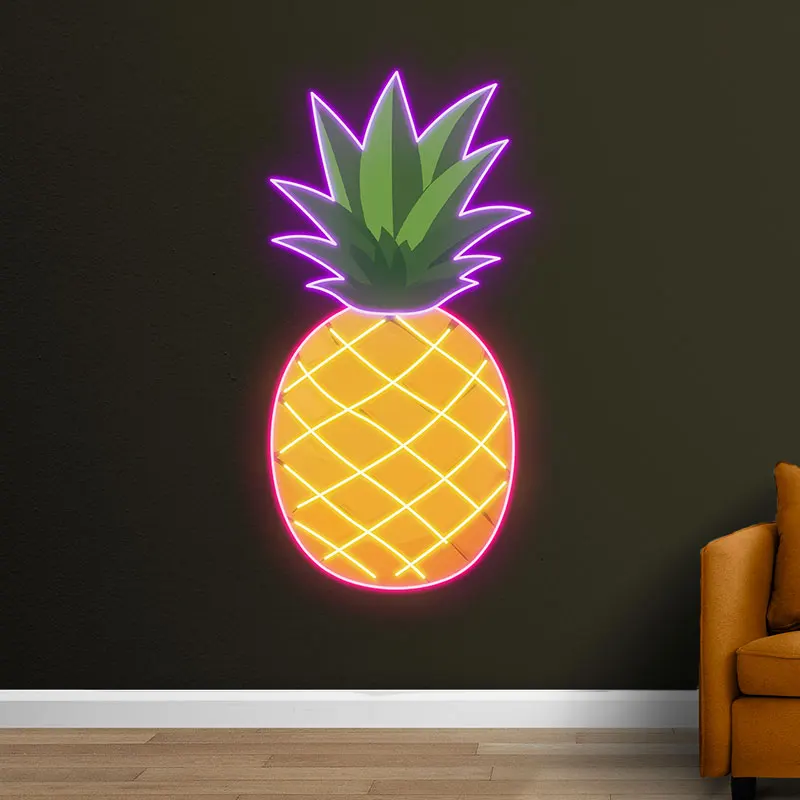 Pineapple Neon Light, Bright LED Neon Sign for Tropical Vibes in Home, Bar & Café! Add Fun & Freshness with this Neon LED Light