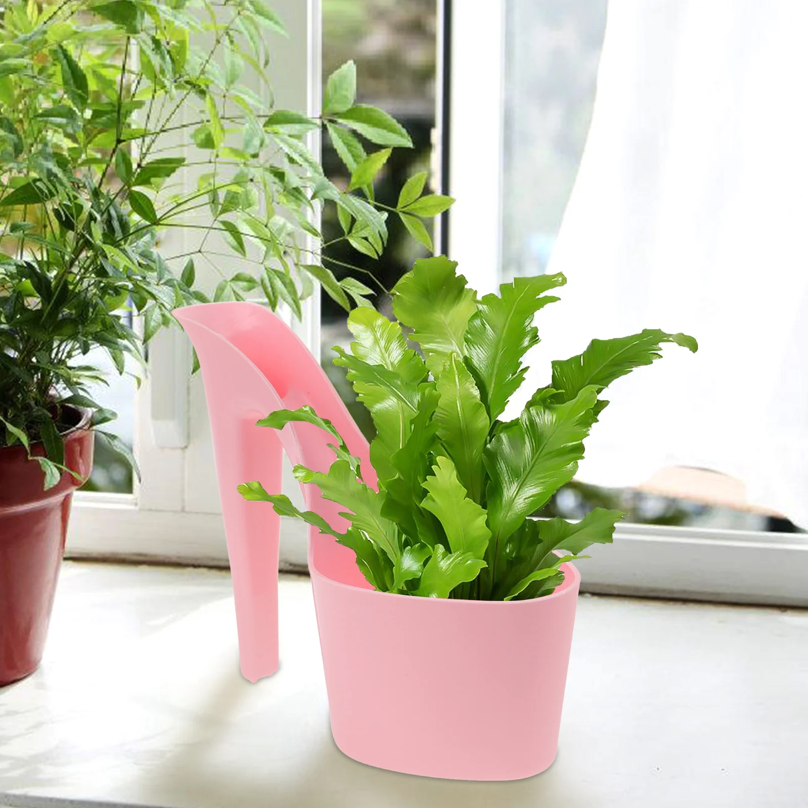 

2Pcs High Heel Style Flower Pots Multi Functional Planters for Indoor Plants Balcony Garden Courtyard Decoration Plastic Pot