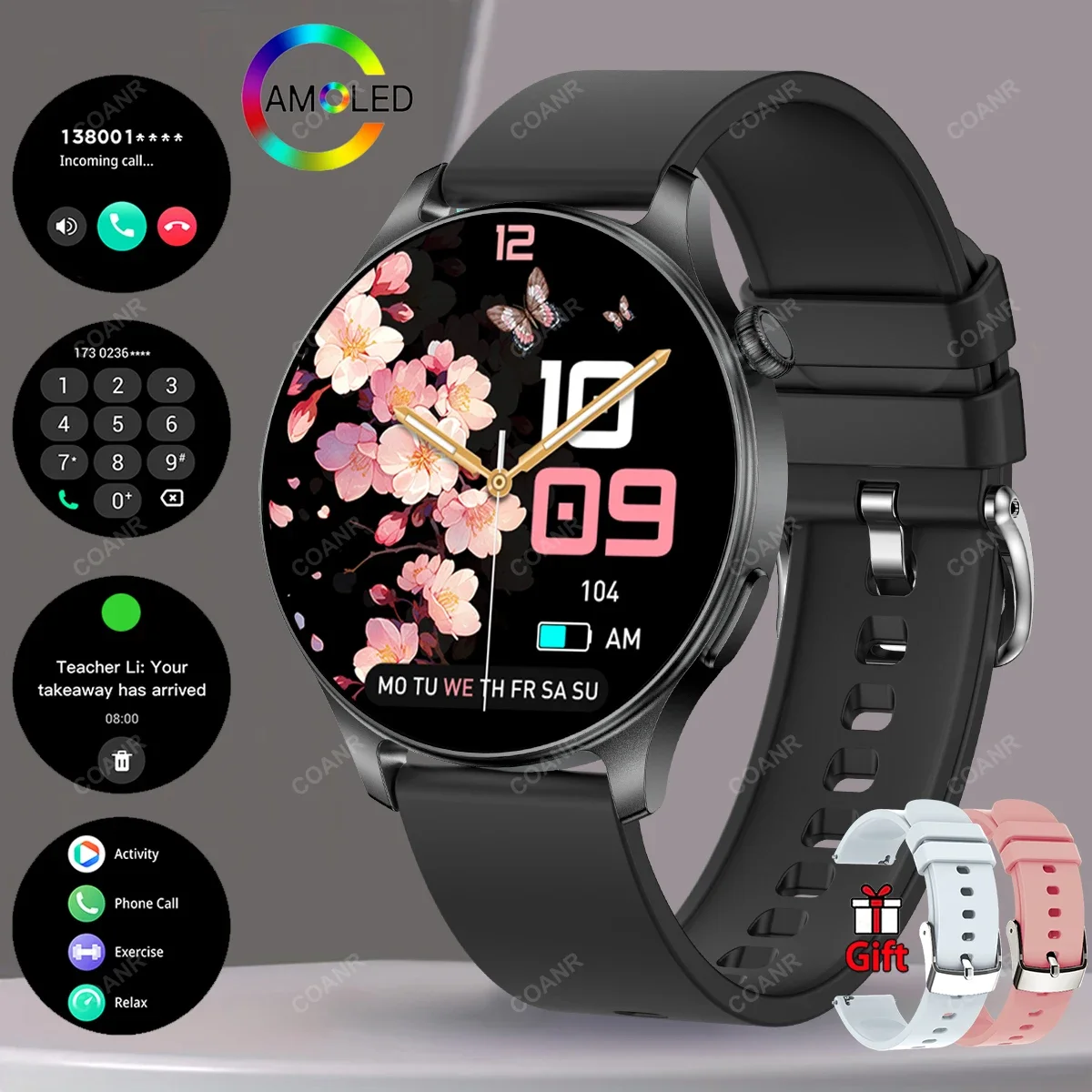 

New Wireless Call Message Reminder Smart Watch 24 Hour Health Monitoring Sports Fitness tracking SmartWatch 100+sports modes