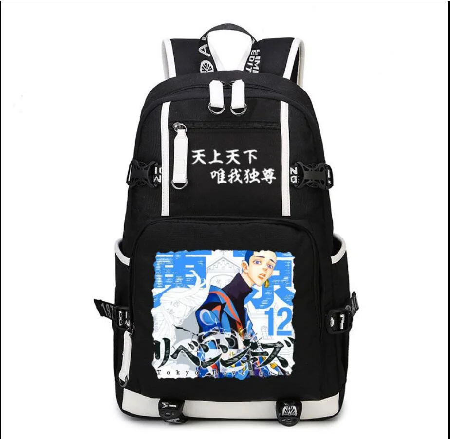 

Anime Tokyo Revengers Backpack Cosplay Hanagaki Takemichi Ken Ryuguji Man Canvas Schoolbag Travel Bags Kawaii Backpacks