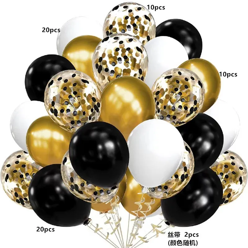 60Pcs 10Inch Sequin Latex Balloons New Year Baby Kid's Birthday Party Baby Shower Wedding Graduation Decorations