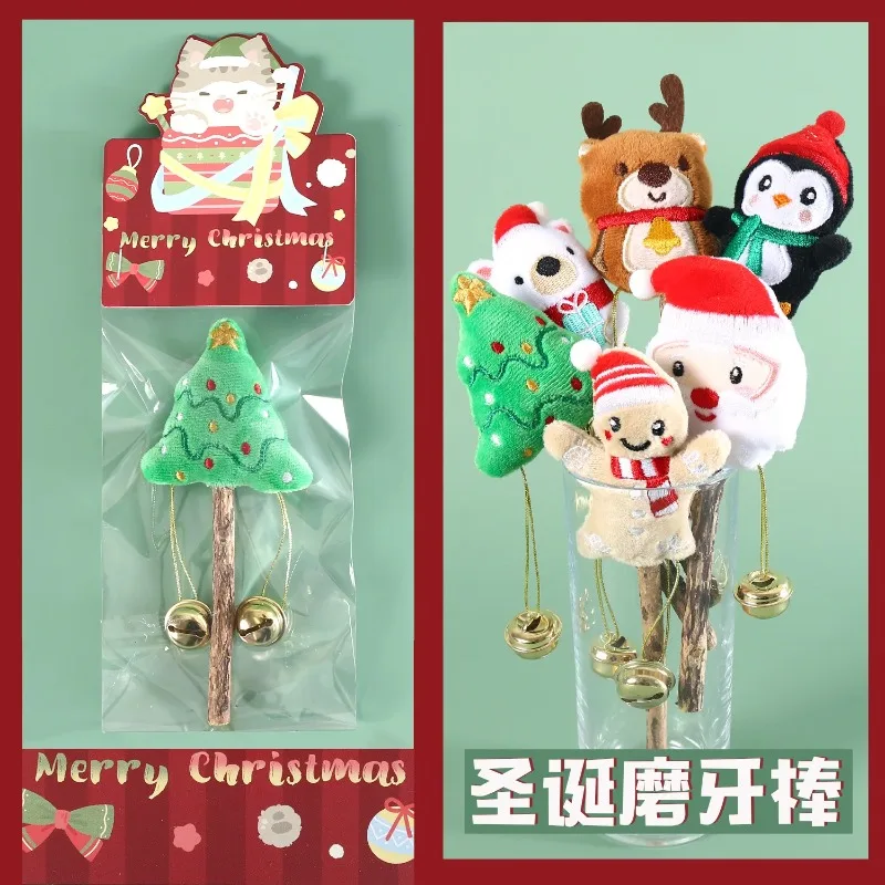 

Pet Christmas items Gifts Cat Catnip Cartoon Christmas Tree Snowman Penguin Cute Teeth Grinding and Cleaning Toy Cat Accessories