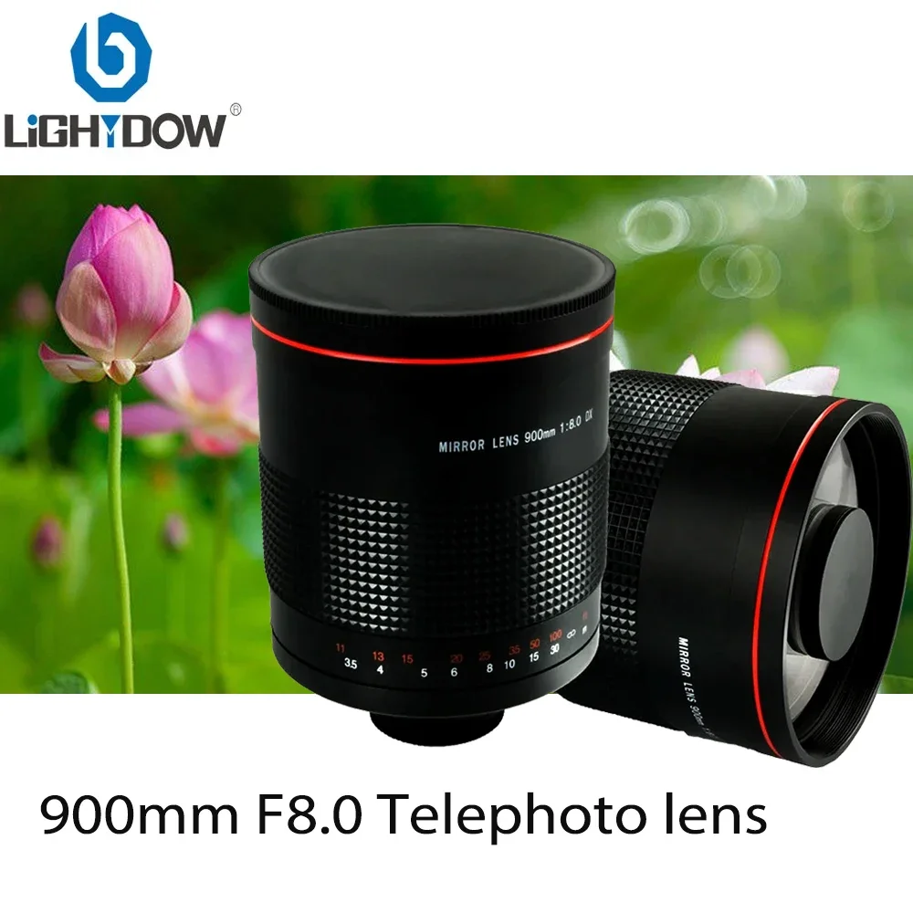 Lightdow Telephoto Camera Lens 900mm F8.0 Mirror Lens for Canon T3 T5 T6i Nikon D3500 D850 D610 D5600 Sony Pentax Olympus Camera