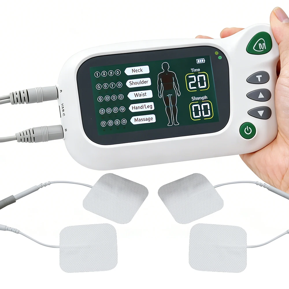 Multifunctional TENS Machine EMS Electric Muscle Stimulator 2-Channel Massager 20 Modes Rechargeable Full Body Pain Relief Relax