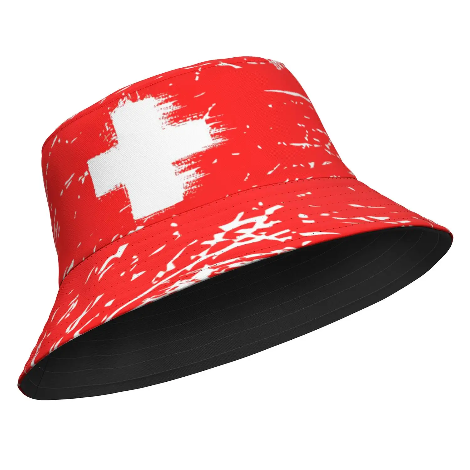 Switzerland Fisherman Hats Free custom made name number photo Bucket Cap nation flag ch german country college Headgear