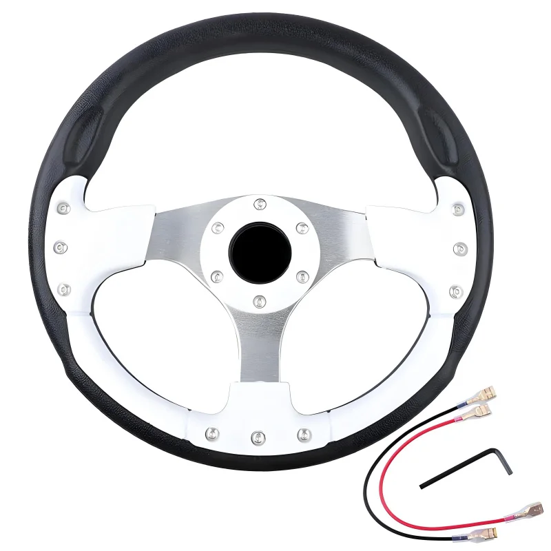 High Quality Universal 13/14 Inch Deep Spoke Leather Drift Steering Wheel Car Modification Parts 6