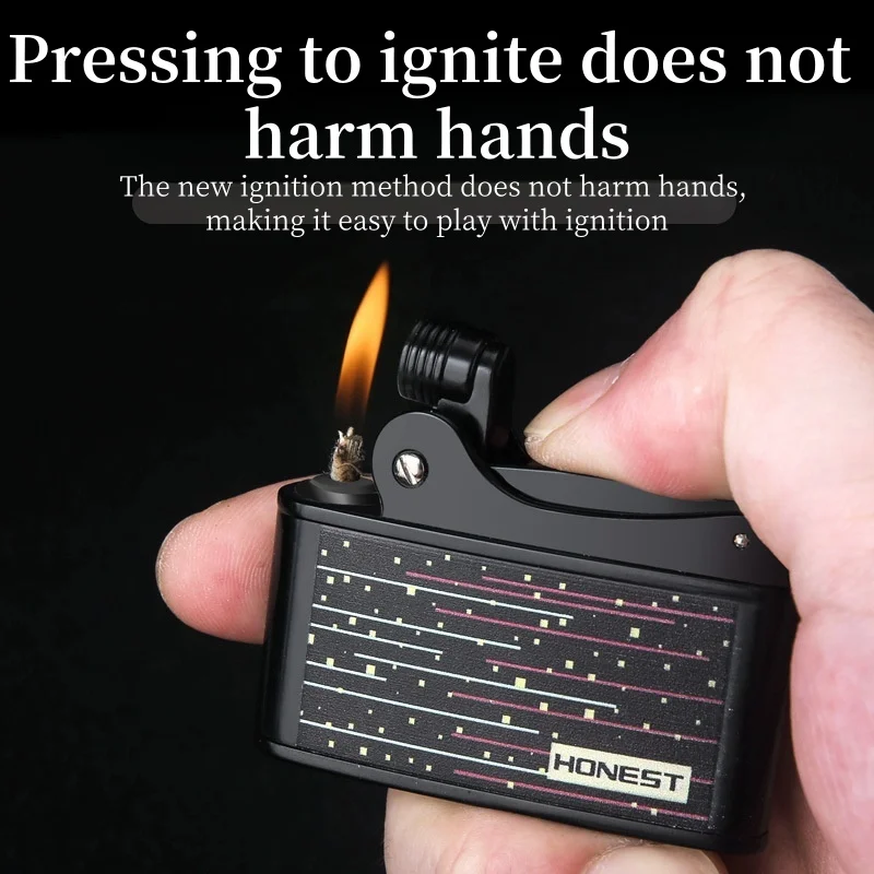 

Ретро зажигалка Baicheng, домашний шлифовальный круг, уникальный креативный компактный мужской инструмент для курения с открытым пламенем, подарок