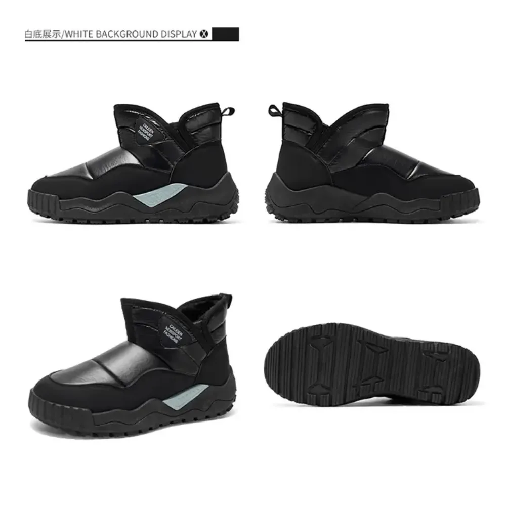 أحذية شتوية للرجال أحذية قطنية دافئة قطيفة عالية الجودة، أحذية ثلج خارجية عالية الجودة وعصرية مقاومة للبرد