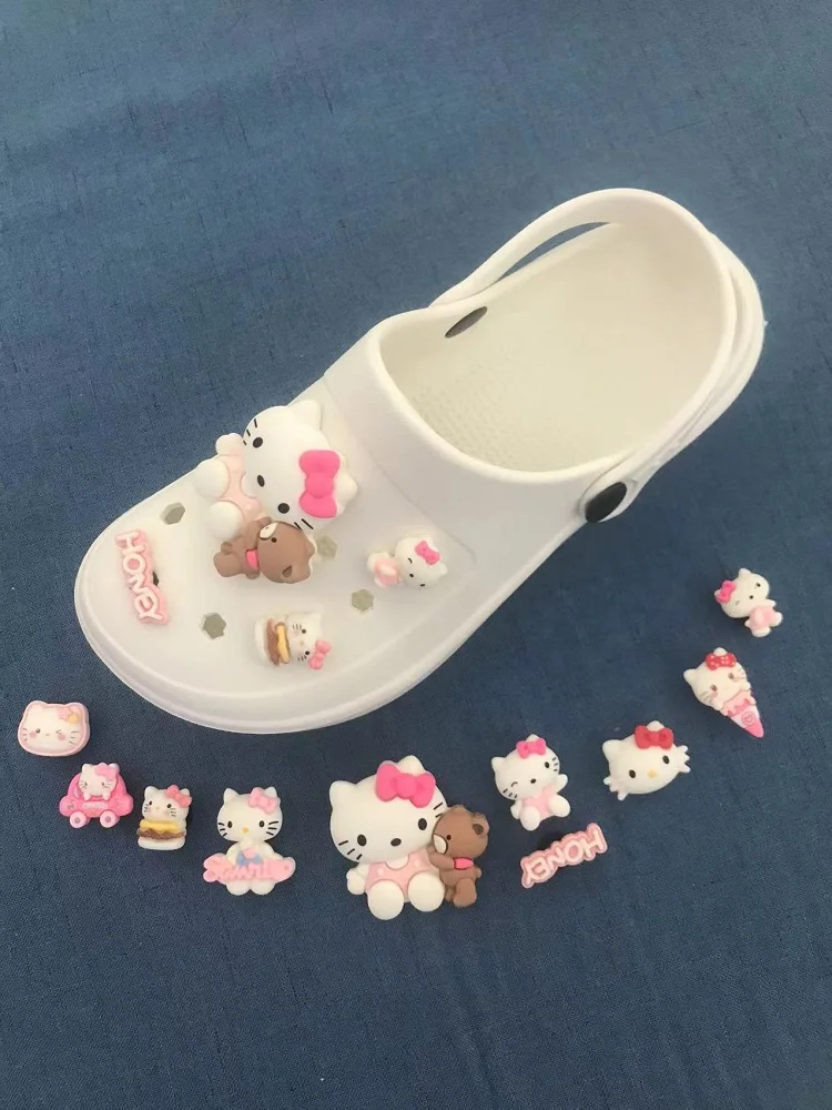 산리오 헬로 키티 푸, 스타듀 슈 플라워, 슈 참, 샌들, 애니메이션 장식 액세서리, 어린이 휴일 선물
