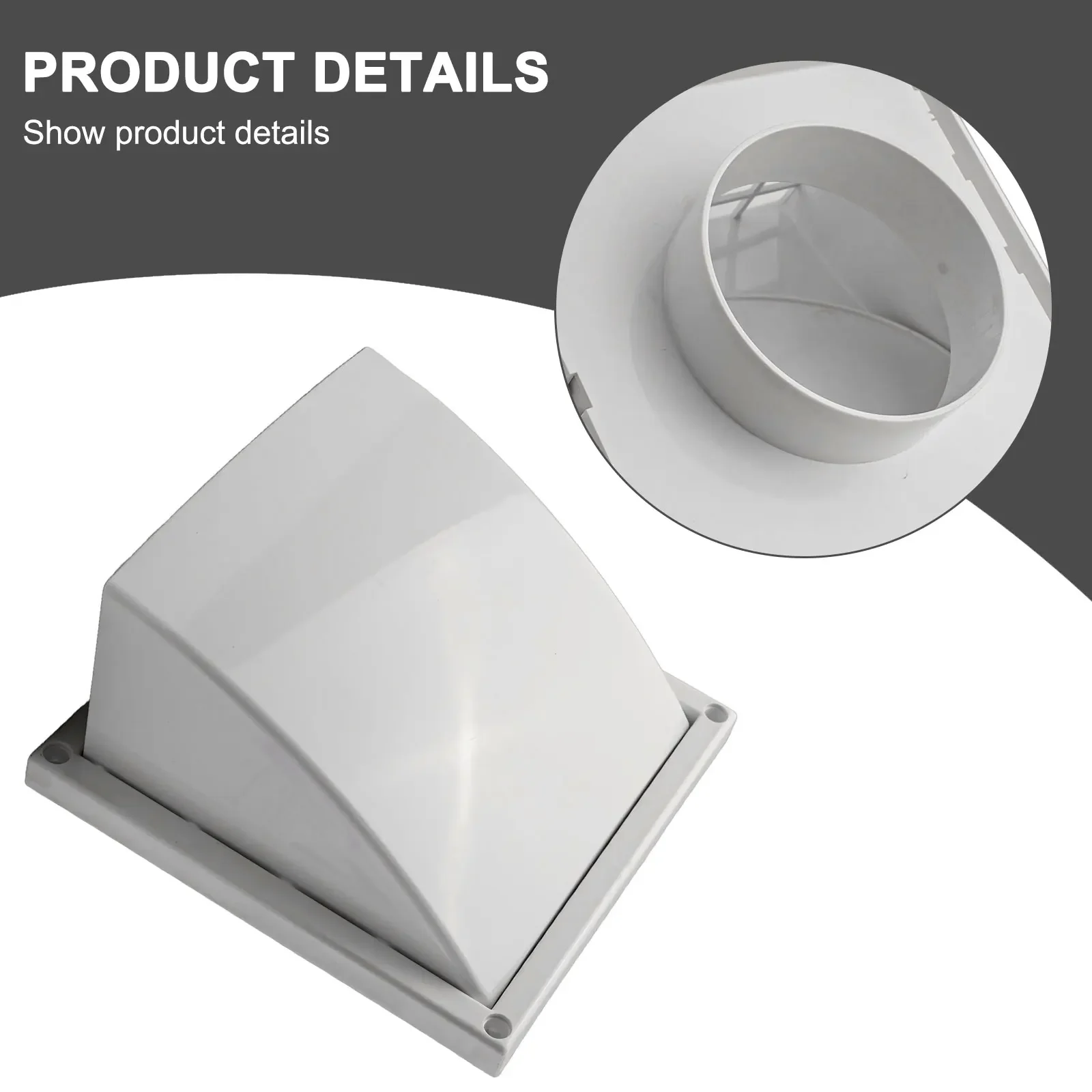 ABS Exhaust Hood ABS Exterior Wall Ventilation Grille Weatherproof ABS Plastic Prevents Moisture Buildup For Range Hoods