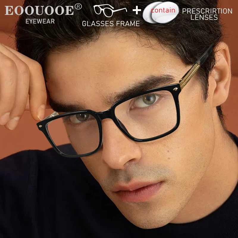 

Men's Prescription Glasses Spring Temple Anti Blue Light Aspherical Myopia Hyperopia Progressive Lenses Reading Optical Eyewear