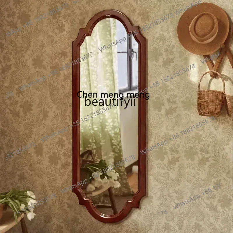ss8350 American retro wall-mounted full-body mirror, medieval floor-to-ceiling clothing wall-mounted decorative mirror in the en
