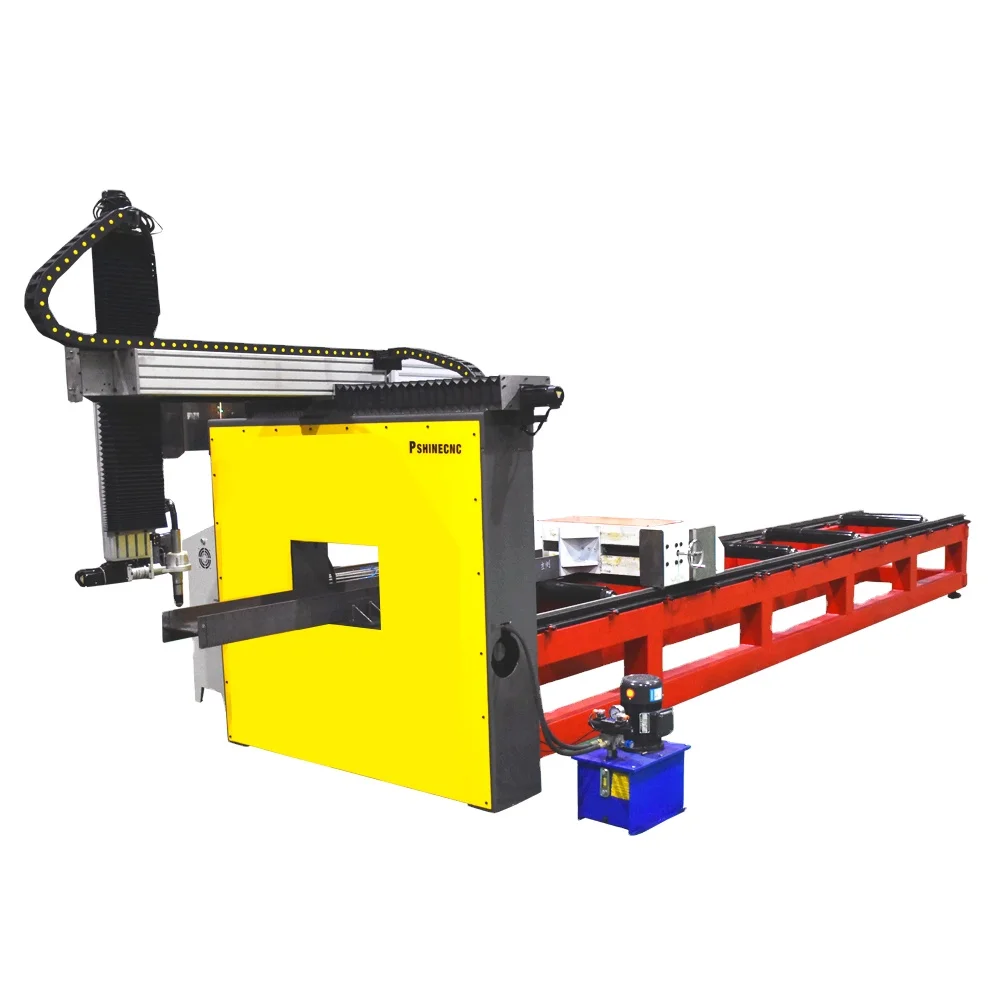 H Beam Plasma Fiber Laser Cutting Machine Gantry Type 12m Servo Motor Starfire Control Five Axis Automatic New