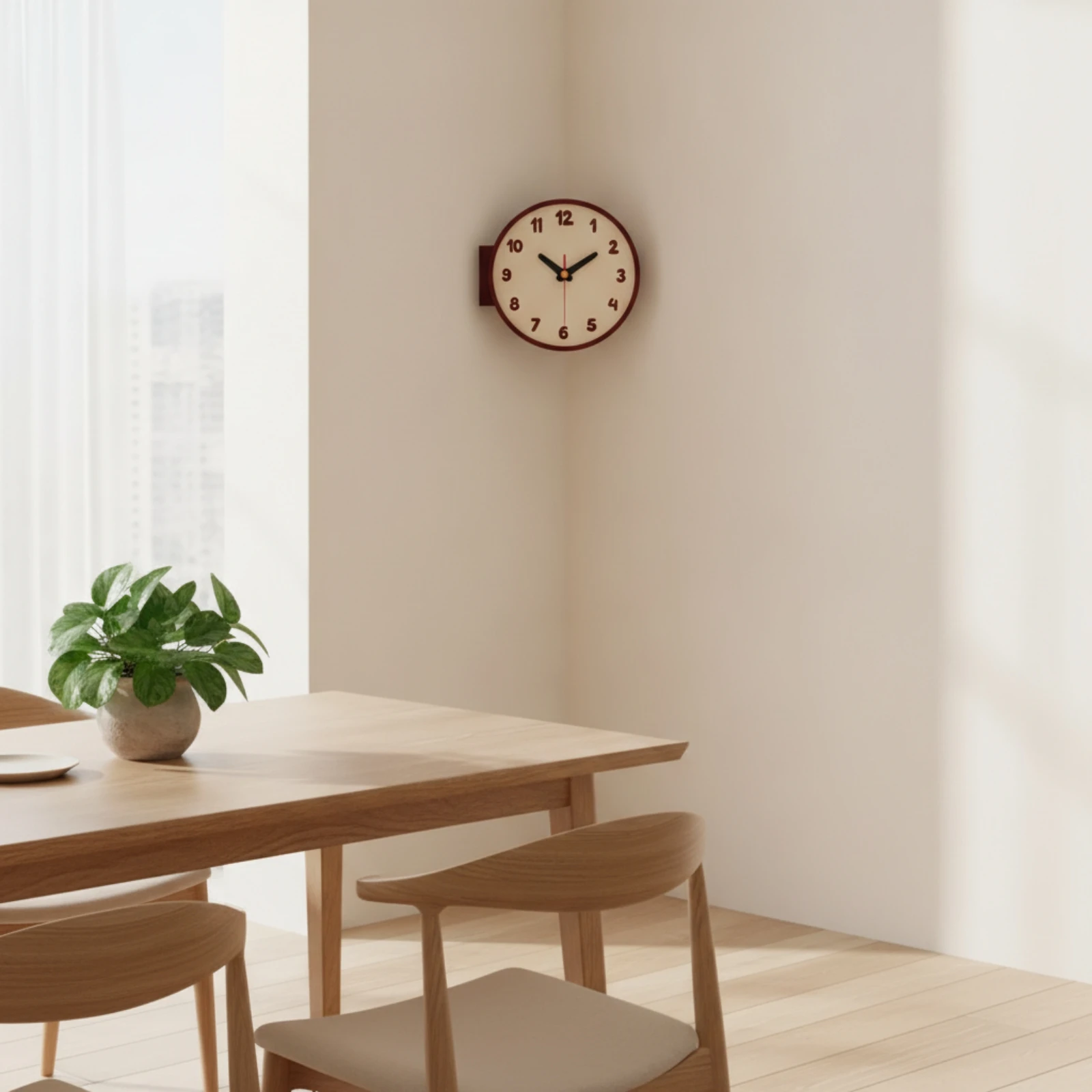 Corner Wall Clock Minimalist Corner Clock Silent Non-Ticking for Living Room, Hallway