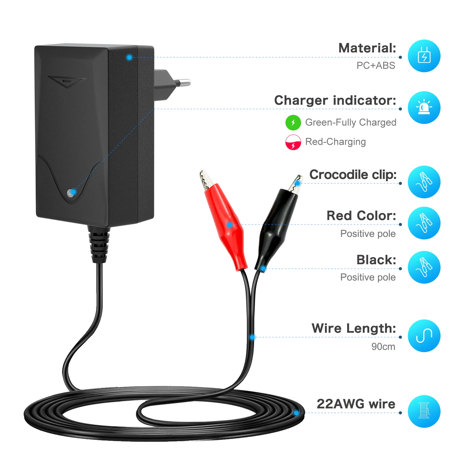 7.3V Lifepo4 Battery Charger For 6V Lifepo4 Rechargeable Battery  7.3V 1A Output Adapter for Lithium Iron Phosphate Batteries