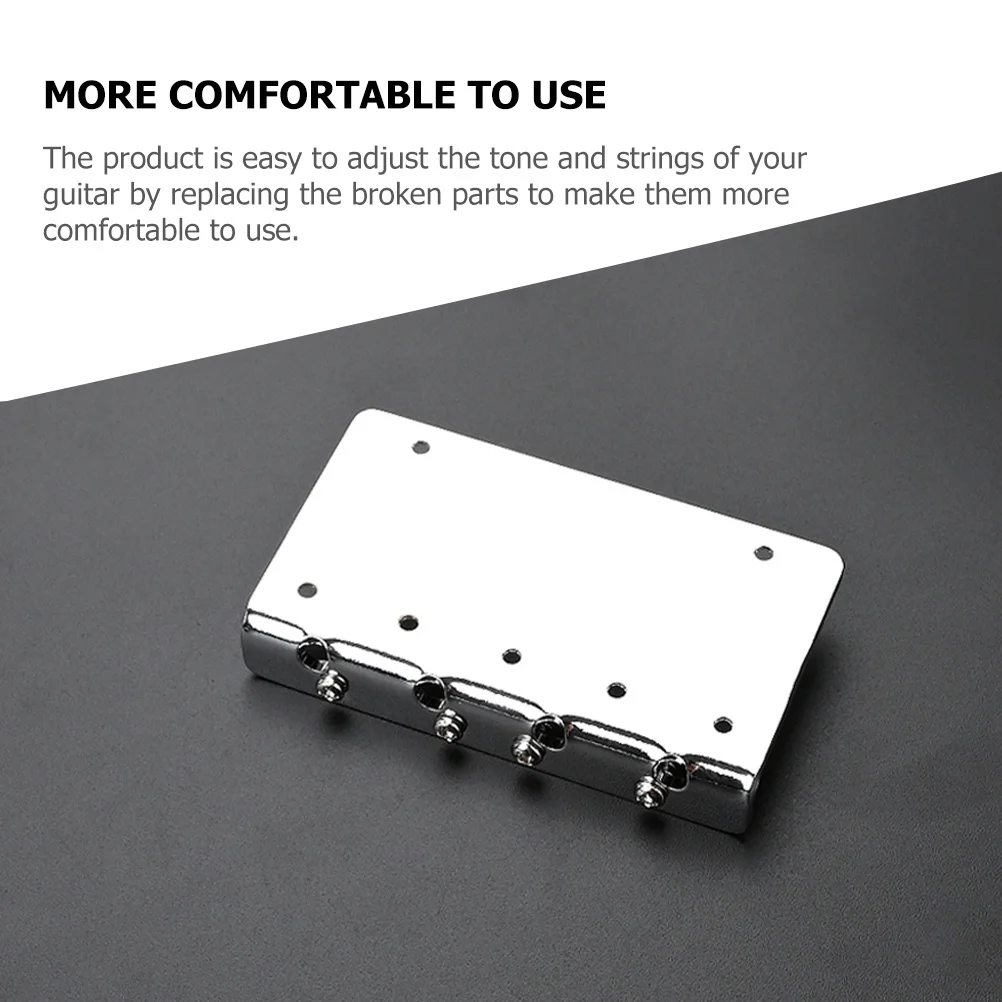 

1Set Electric Bass Bridge 4 String Metal Saddle Replacement Part for Guitarists High Durability Professional Tuning Adjustment