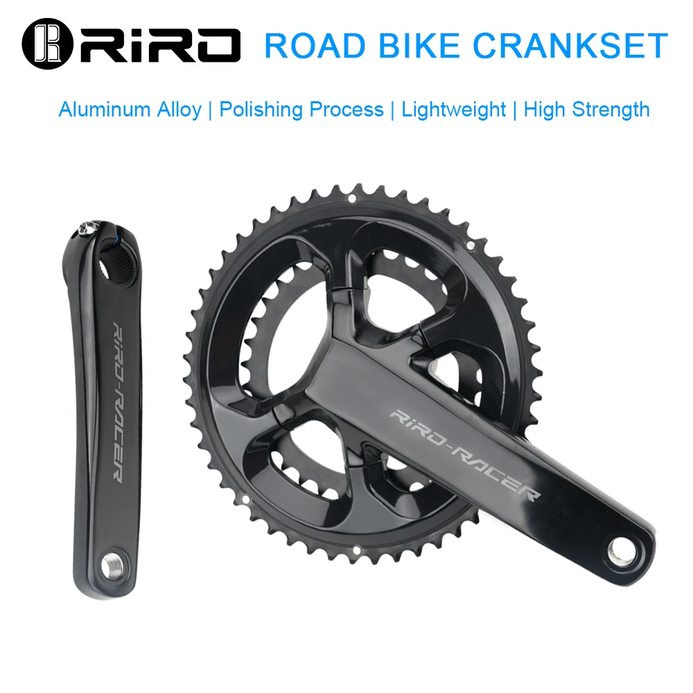 RIRO RACER R8 Road Bike Crankset Ultralight Chainwheel 170mm 50-34T Chainrings Sprockets Hollow Integrated Folding Bike Crankset