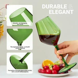 MICHLEY - Trıtan Plastik Şarap Kadehi Seti, paramparça olmaz, renkli, sürdürülebilir lüks, şamandıra, açık havada havuzda parti, bulaşık makinesi, çamaşır makinesi, 2 adet, 4 adet, 6 adet plastikteki en büyük cam satışlarının 12'si-no. 12