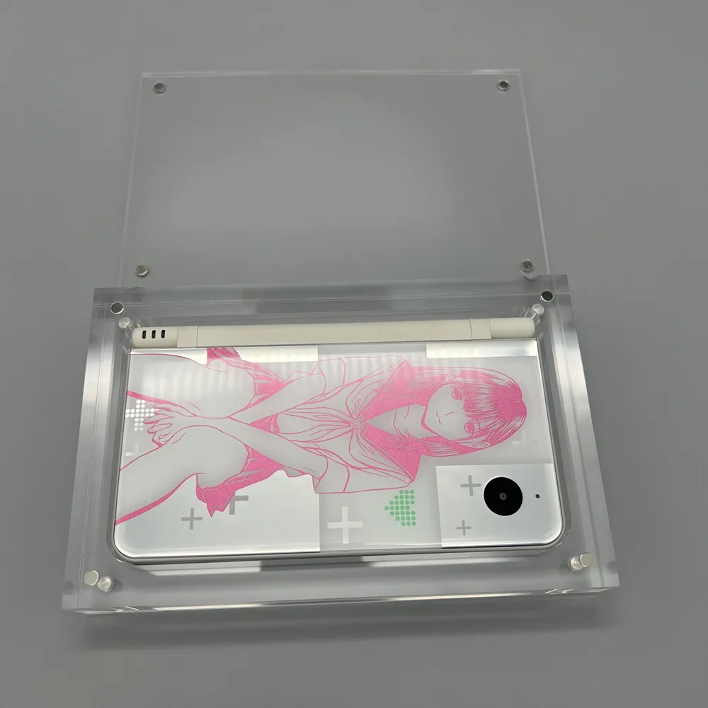 กล่องเก็บคอนโซลฝาครอบแม่เหล็กอะคริลิคความโปร่งใสสูงสําหรับ Nintendo DSiXL NDSiLL