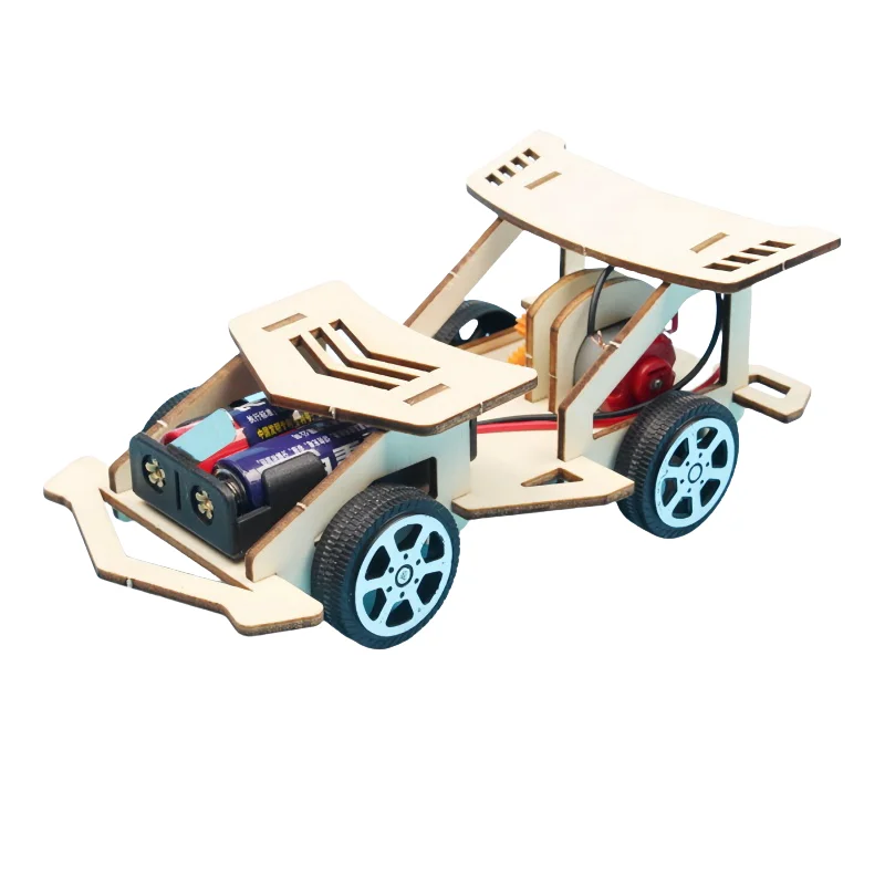 نموذج سيارة سباق كهربائية للأطفال، ألعاب تجميع جذعية خشبية يمكنك صنعها بنفسك، ألعاب تجربة علمية مصنوعة يدويًا، هدايا التعلم المبكر #6