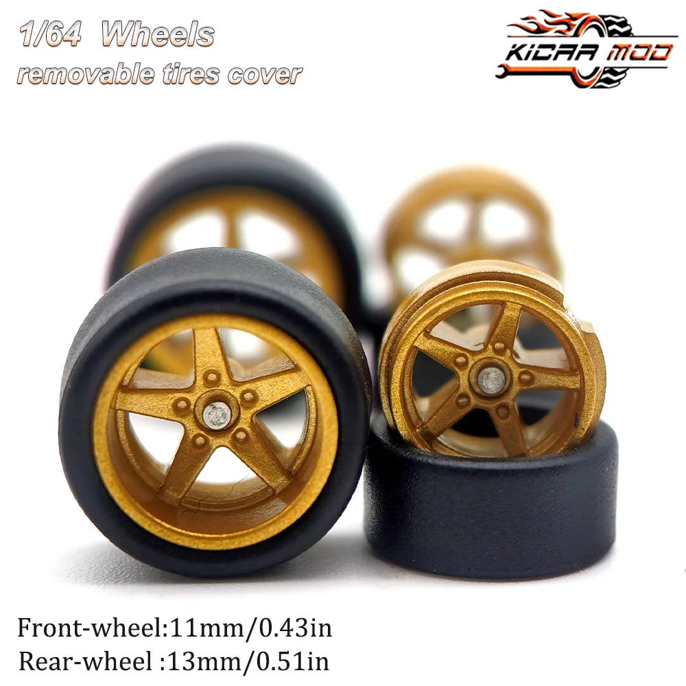 1/64 RLC Premium-Räder mit Slick-Reifen für RLC Muscle Car Advan GT Modellauto-Umbauteile D:11mm+13mm (1 Set) – Detail 8