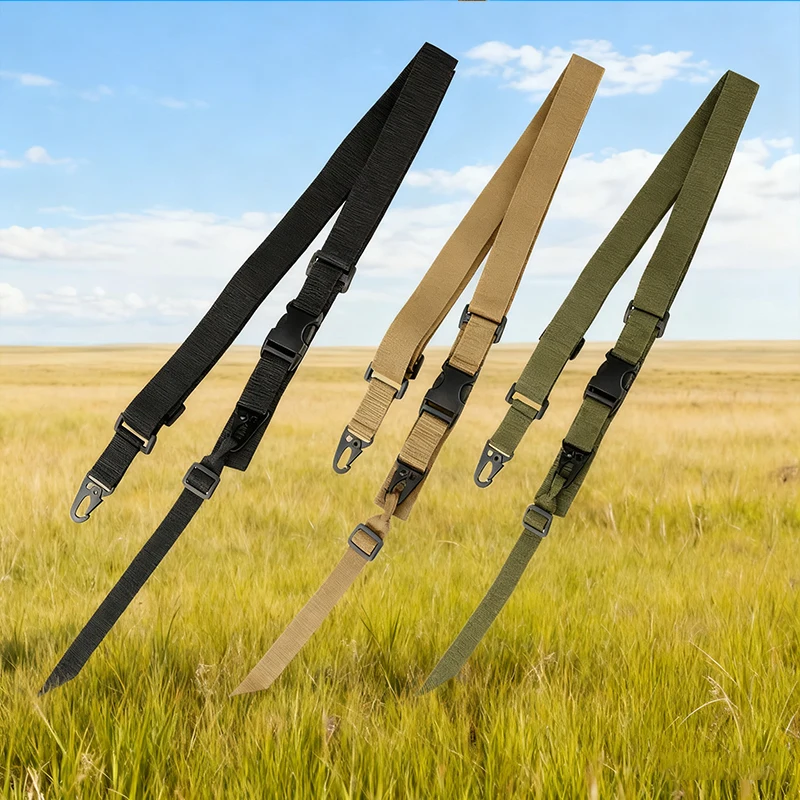 في الهواء الطلق 3 نقطة حبال حزام الكتف قابل للتعديل في الهواء الطلق بندقية الرافعة حزام الكتف مشبك معدني حزام الصيد #1