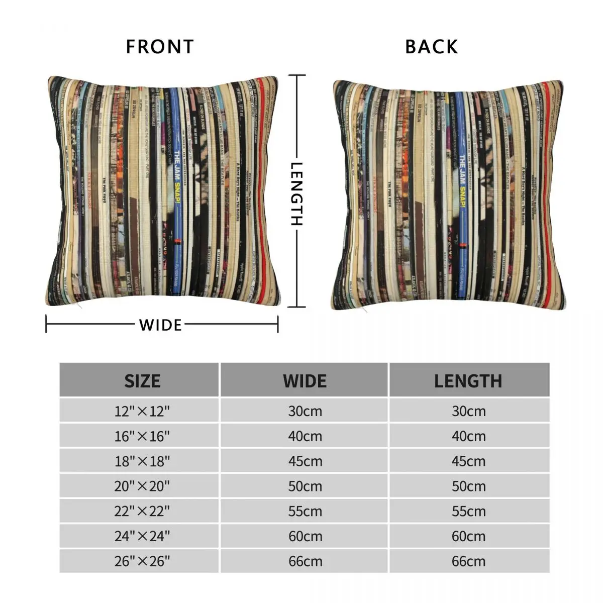 Best Classic Rock Vinyl Records Square Pillowcase Polyester Linen Velvet Creative Zip Decorative Pillow Case Sofa Cushion Cover