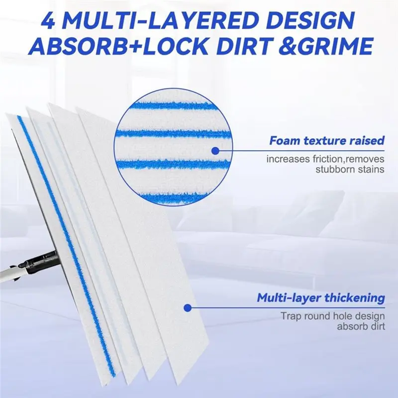 ABMI-For Rubbermaid Quick Connect Mop System 30-Pack Replacement Microfiber Pads- Wet& Dry Cleaning Refills,