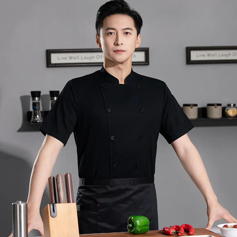 Catering Hotel restaurante Chef uniforme verano manga corta restaurante occidental tienda de carne cantina pastelería Chef ropa de trabajo hombres