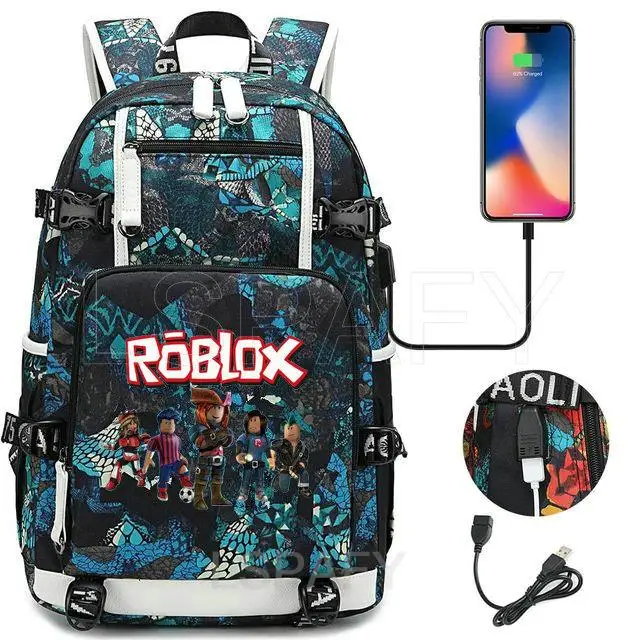 ROBLOX Backpack Men Women Large-capacity School Bag USB Charge Multi-function Backpack Students Laptop SchoolBags