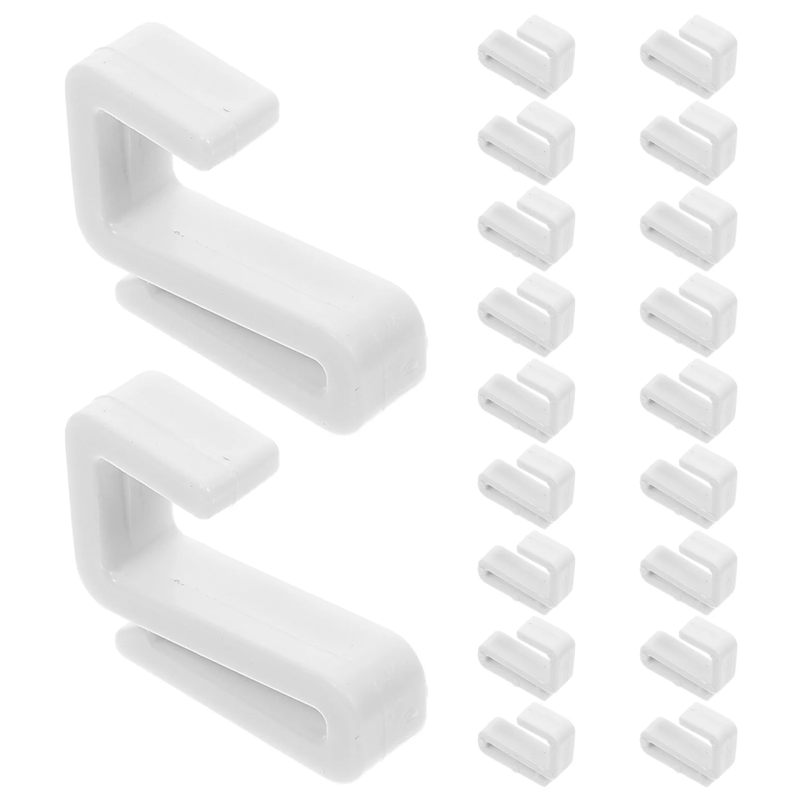 20 stuks plat rek kunststof S-haken nagelvrij eenvoudig te installeren compatibel met ronde vierkante buizen multifunctionele opslaghangers